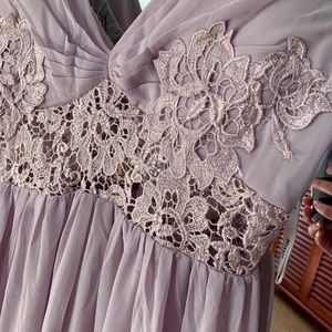 soiéblu lavendar maxi dress with lace detail
